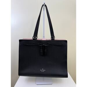 Kate Spade Hayes Large Satchel | Structured Leather Handbag | Classic Work Tote